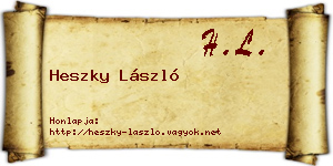 Heszky László névjegykártya