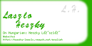 laszlo heszky business card